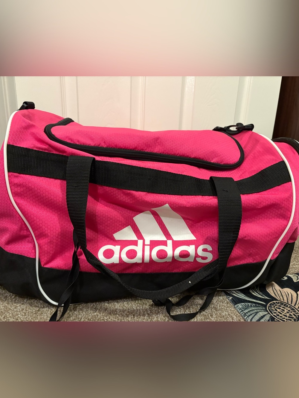 adidas Hot Pink and Black Sports Duffel